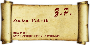 Zucker Patrik névjegykártya